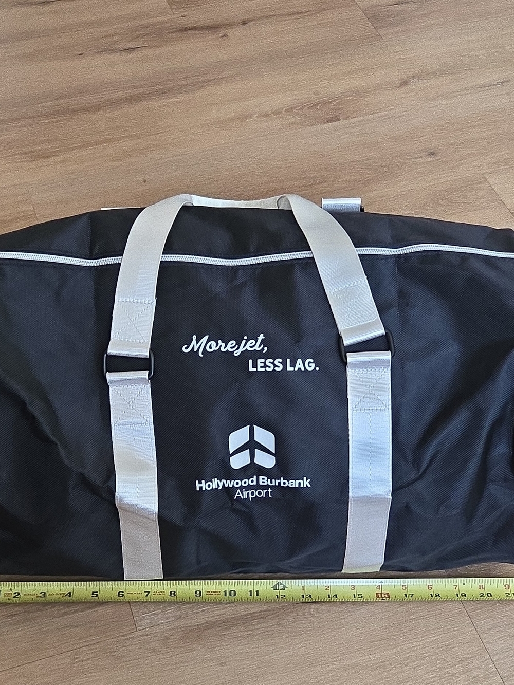 Hollywood Burbank Airport Morejet Less Lag Nylon Duffle Bag Black/White 20.5"